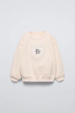 Niños ZARA 1½ - 6 Años·Sudaderas|6 - 18 Meses·Sudaderas<SUDADERA CORAZÓN CROCHET