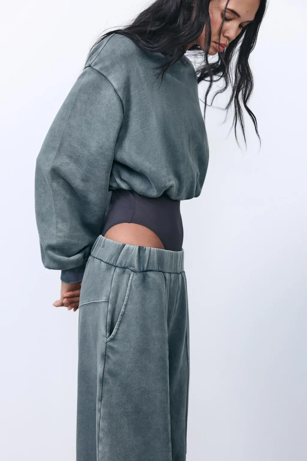 Clearance SUDADERA CROP EFECTO LAVADO Mujer Sudaderas / Joggers