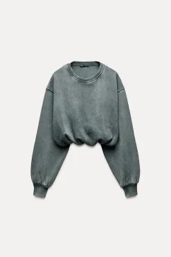 Clearance SUDADERA CROP EFECTO LAVADO Mujer Sudaderas / Joggers