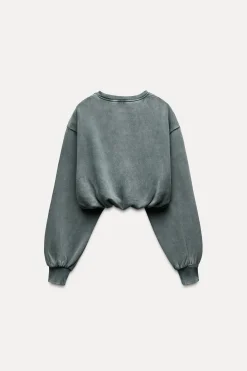 Clearance SUDADERA CROP EFECTO LAVADO Mujer Sudaderas / Joggers