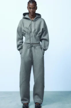 New SUDADERA CROP GLITTER Mujer Sudaderas / Joggers