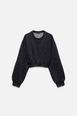 Discount SUDADERA CROP LAVADA JOYAS Mujer Sudaderas / Joggers