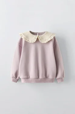 Niños ZARA 1½ - 6 Años·Sudaderas|6 - 18 Meses·Punto<SUDADERA CUELLO POINTELLE