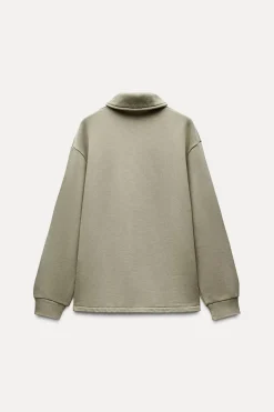 New SUDADERA CUELLO POLO LAVADA Mujer Sudaderas / Joggers