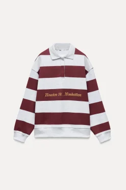 Fashion SUDADERA CUELLO POLO VARSITY Mujer Sudaderas / Joggers