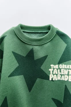 Niños ZARA 1½ - 6 Años·Sudaderas|1½ - 6 Años·Sudaderas<SUDADERA ESTRELLAS TEXTO FLOCK