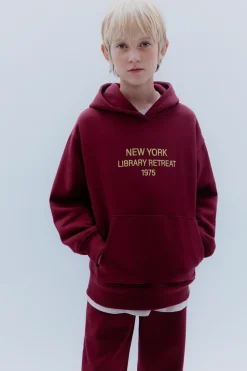 Niños ZARA 6 - 14 Años·Sudaderas|6 - 14 Años·Deporte / Jogging<SUDADERA FORRADA CAPUCHA TEXTO