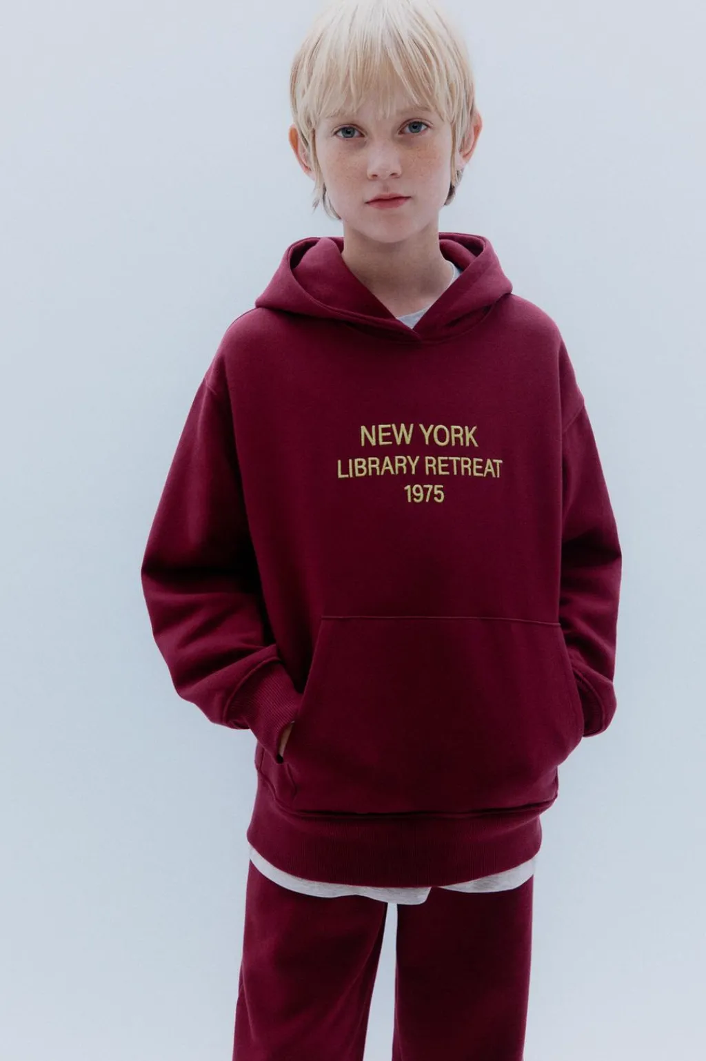 Niños ZARA 6 - 14 Años·Sudaderas|6 - 14 Años·Deporte / Jogging<SUDADERA FORRADA CAPUCHA TEXTO