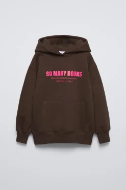 Niños ZARA 6 - 14 Años·Sudaderas|6 - 14 Años·Deporte / Jogging<SUDADERA FORRADA CAPUCHA TEXTO