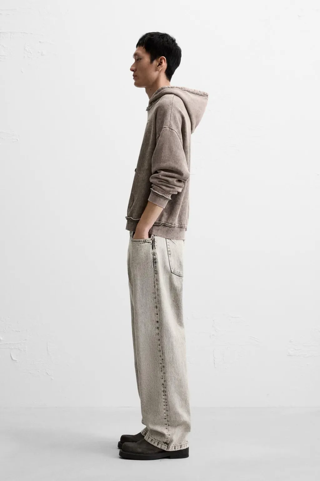 Outlet SUDADERA LAVADA ESTAMPADO Hombre Sudaderas