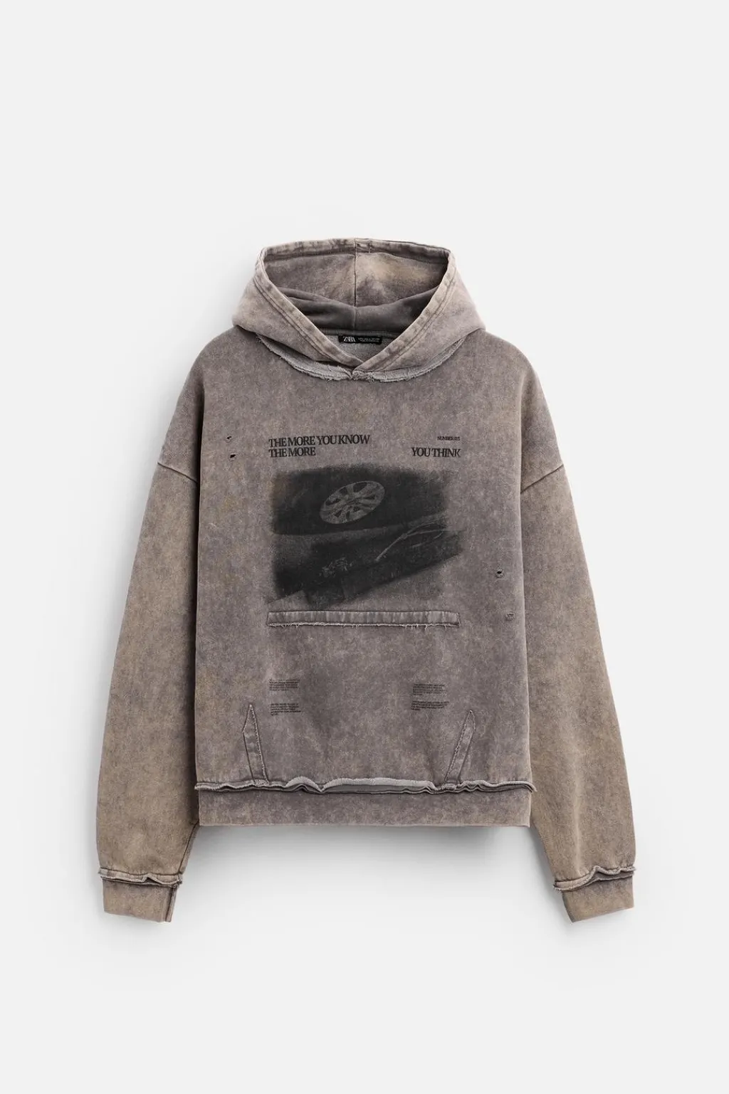 Outlet SUDADERA LAVADA ESTAMPADO Hombre Sudaderas