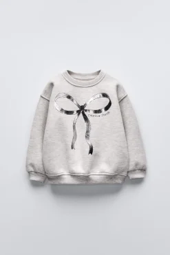 Niños ZARA 1½ - 6 Años·Sudaderas|1½ - 6 Años·Total Look<SUDADERA LAZO METALIZADO