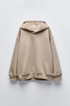 Niños ZARA 6 - 14 Años·Sudaderas|6 - 14 Años·Deporte / Chándal<SUDADERA LISA CAPUCHA