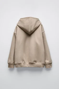 Niños ZARA 6 - 14 Años·Sudaderas|6 - 14 Años·Deporte / Chándal<SUDADERA LISA CAPUCHA