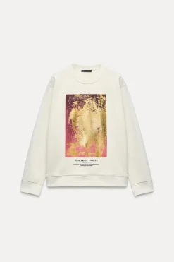 Clearance SUDADERA METALIZADA DELANTERO Mujer Sudaderas / Joggers