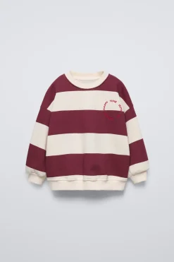 Niños ZARA 1½ - 6 Años·Sudaderas|1½ - 6 Años·Sudaderas<SUDADERA RAYAS BORDADO TEXTO