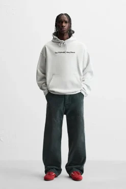 Sale SUDADERA TEXTO BORDADO Hombre Sudaderas