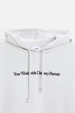 Sale SUDADERA TEXTO BORDADO Hombre Sudaderas