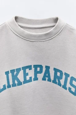 Niños ZARA 6 - 14 Años·Sudaderas<SUDADERA TEXTO CRAQUELADO
