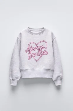 Niños ZARA 6 - 14 Años·Sudaderas|6 - 14 Años·Deporte / Jogging<SUDADERA TEXTO FLOCK