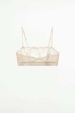 Sale SUJETADOR BANDEAU ENCAJE BORDADOS Mujer Lenceria