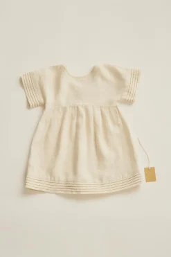 Niños ZARA 1½ - 6 Años·Vestidos / Petos|6 - 18 Meses·Vestidos / Monos<TIMELESZ- VESTIDO LINO PESPUNTES
