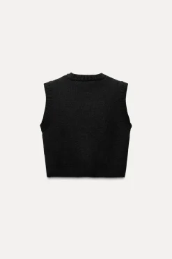 Best TOP CHALECO PUNTO LISO Mujer Cárdigan / Jerséis|Punto