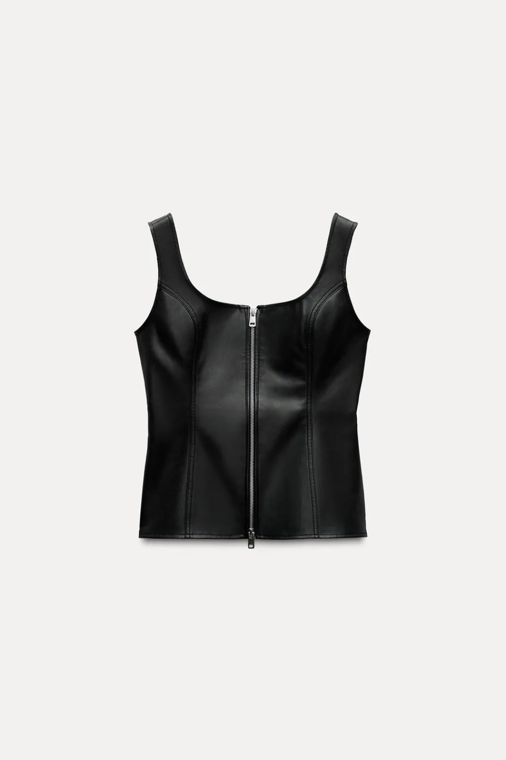 Sale TOP CREMALLERA EFECTO PIEL ZW COLLECTION Mujer Tops / Bodies