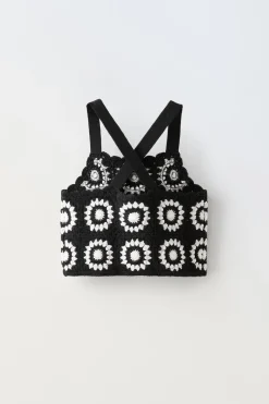 Niños ZARA 6 - 14 Años·Punto|6 - 14 Años·Camisetas<TOP CROCHET FLORES