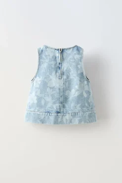 Niños ZARA 6 - 14 Años·Total Look<TOP DENIM FLORES