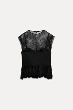 Sale TOP ENCAJE COMBINADO Mujer Tops / Bodies