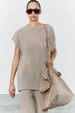 Sale TOP PUNTO ACABADOS VUELTA Mujer Cárdigan / Jerséis|Punto