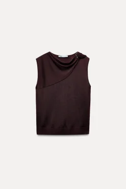 Outlet TOP PUNTO APLIQUE DORADO Mujer Cárdigan / Jerséis|Punto