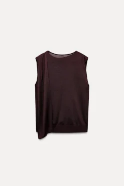 Outlet TOP PUNTO APLIQUE DORADO Mujer Cárdigan / Jerséis|Punto
