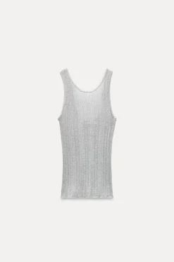 Sale TOP PUNTO FINO HILO METALIZADO Mujer Cárdigan / Jerséis|Punto