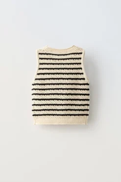 Niños ZARA 6 - 14 Años·Punto|6 - 14 Años·Camisetas<TOP PUNTO RAYAS CROCHET