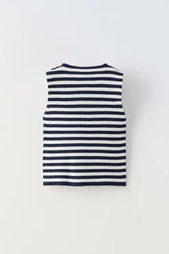 Niños ZARA 6 - 14 Años·Punto|6 - 14 Años·Camisetas<TOP RAYAS BOTONES