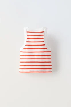 Niños ZARA 6 - 14 Años·Camisetas<TOP RIB RAYAS