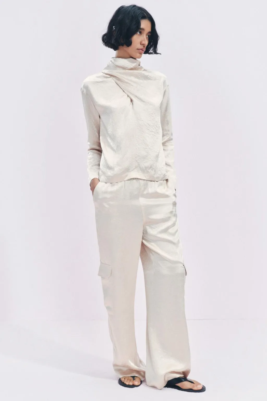 Sale TOP SATINADO DRAPEADO ZW COLLECTION Mujer Tops / Bodies