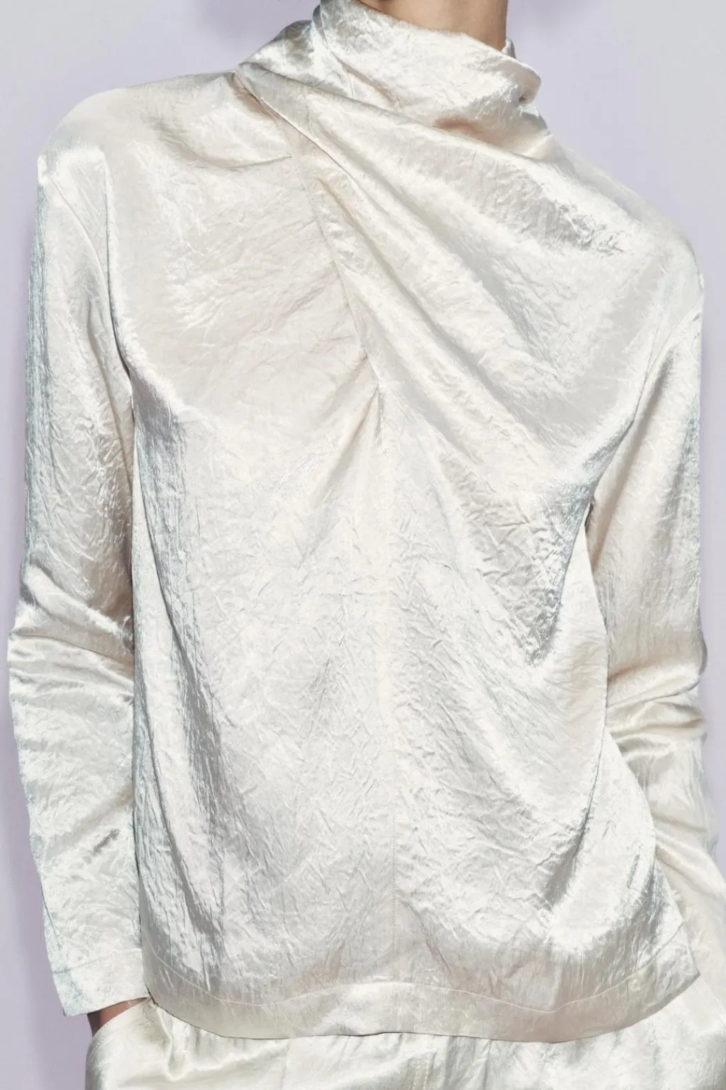 Sale TOP SATINADO DRAPEADO ZW COLLECTION Mujer Tops / Bodies