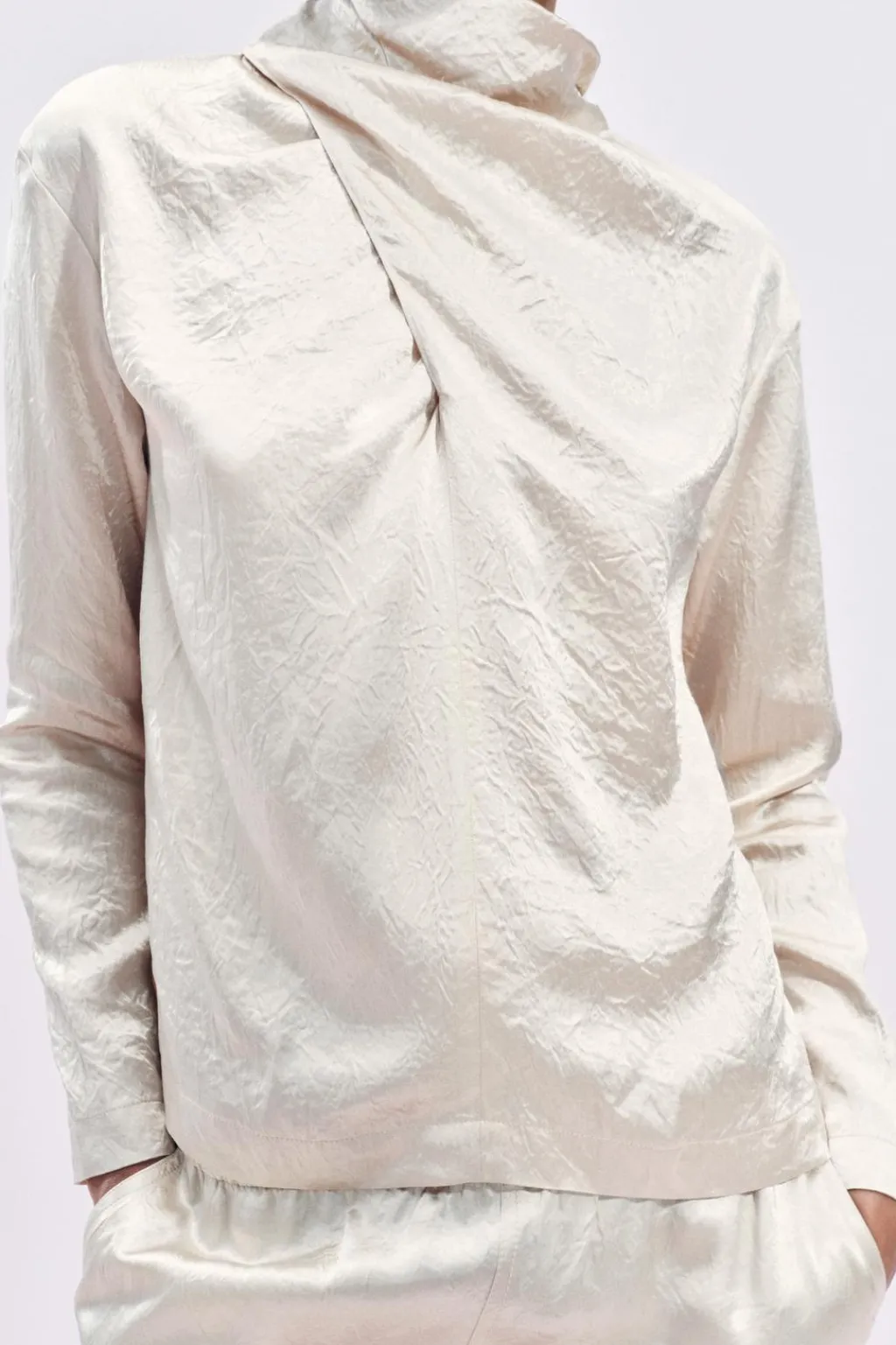 Sale TOP SATINADO DRAPEADO ZW COLLECTION Mujer Tops / Bodies