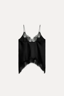 Outlet TOP SATINADO ENCAJE ZW COLLECTION Mujer Tops / Bodies
