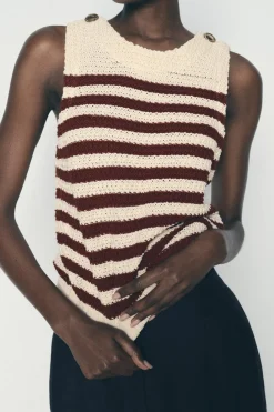 Outlet TOP SISA PUNTO BOTONES DORADOS Mujer Tops / Bodies