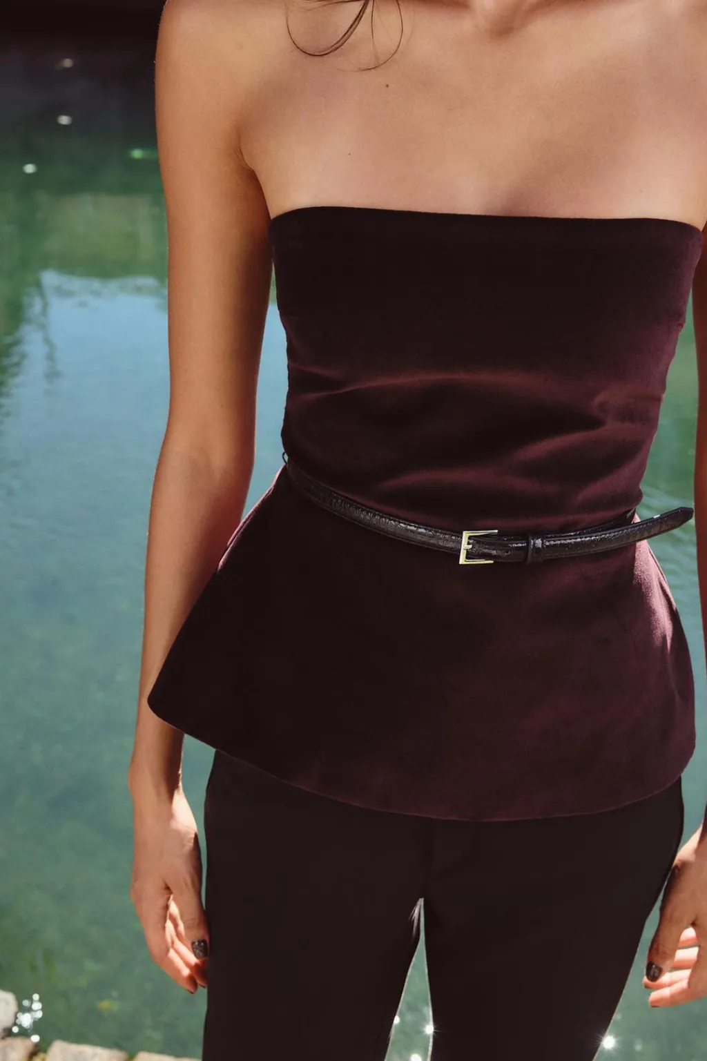 Sale TOP TERCIOPELO CINTURÓN Mujer Tops / Bodies