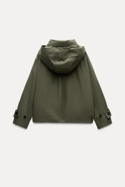 New TRENCH CORTO CAPUCHA ZW COLLECTION Mujer Abrigos / Anoraks|Chaquetas / Cazadoras