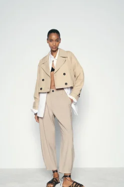 Hot TRENCH CORTO CRUZADO Mujer Abrigos / Anoraks