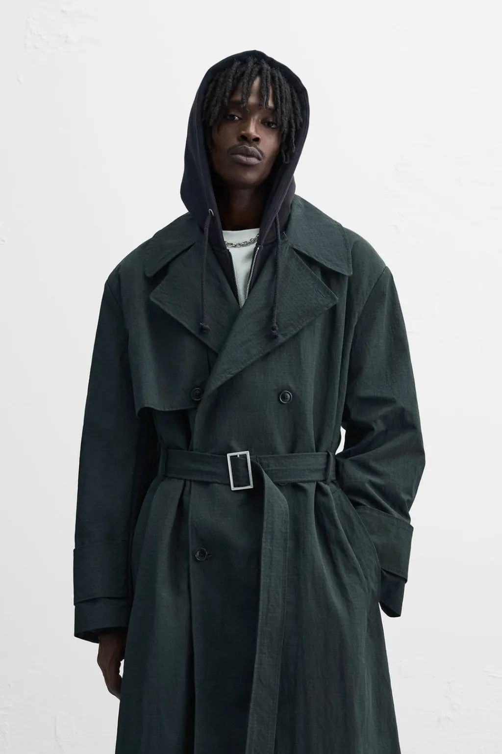 Outlet TRENCH TÉCNICO RELAXED FIT Hombre Cazadoras|Abrigos / Gabardinas