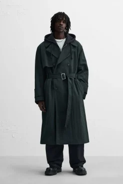 Outlet TRENCH TÉCNICO RELAXED FIT Hombre Cazadoras|Abrigos / Gabardinas