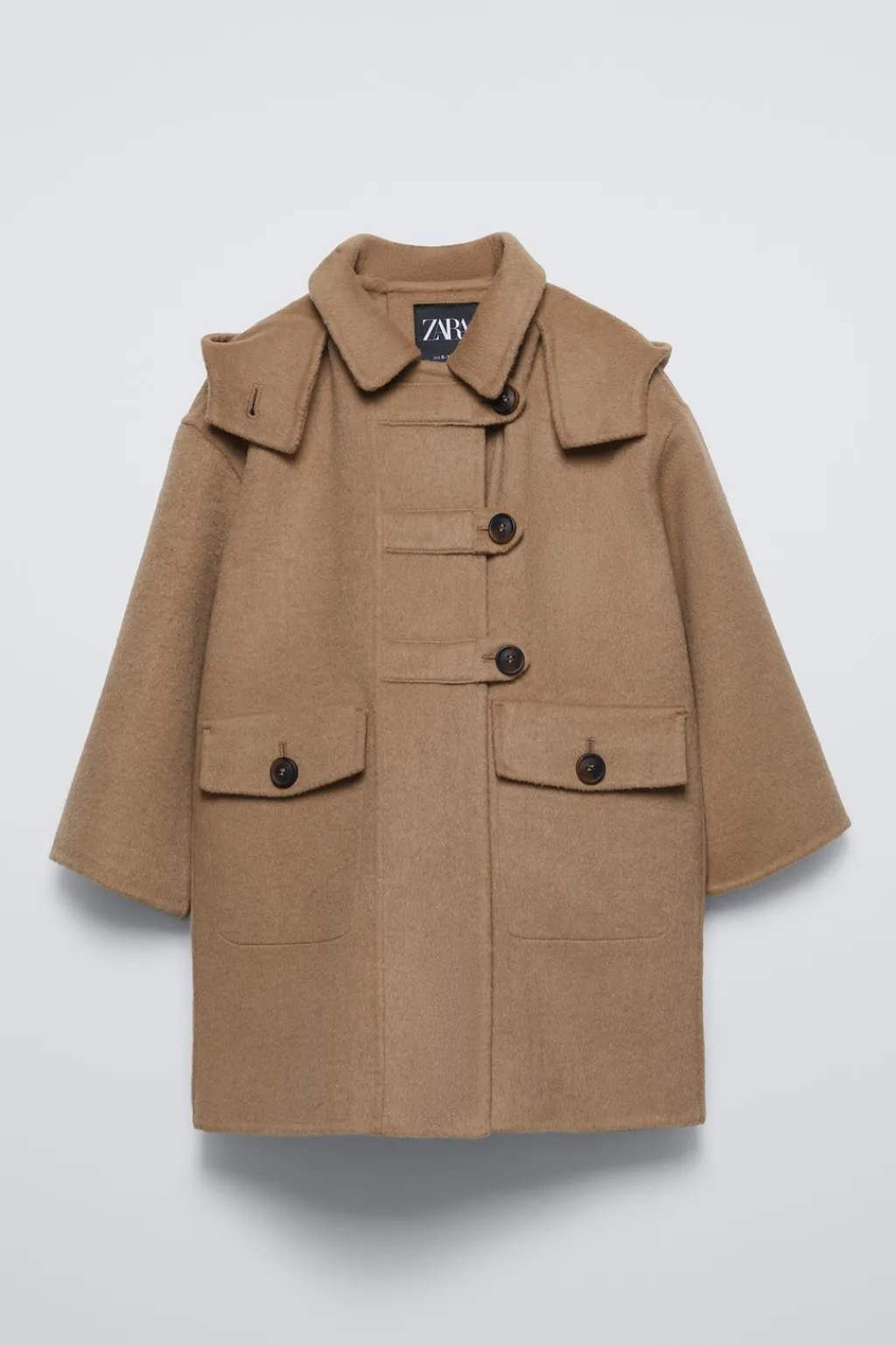 Niños ZARA 6 - 14 Años·Abrigos<TRENKA CON LANA CAPUCHA