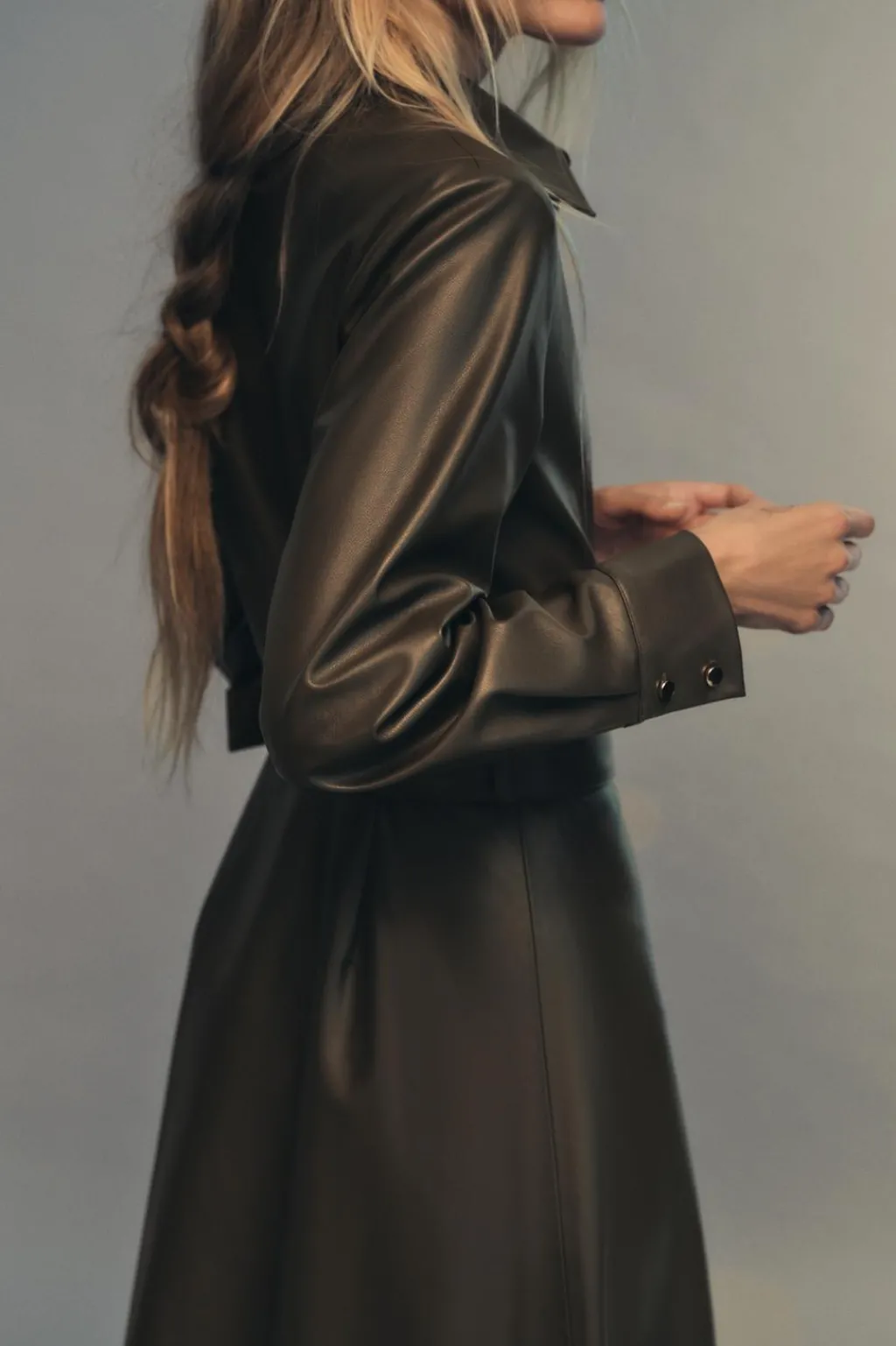Best VESTIDO CAMISERO EFECTO PIEL Mujer Vestidos